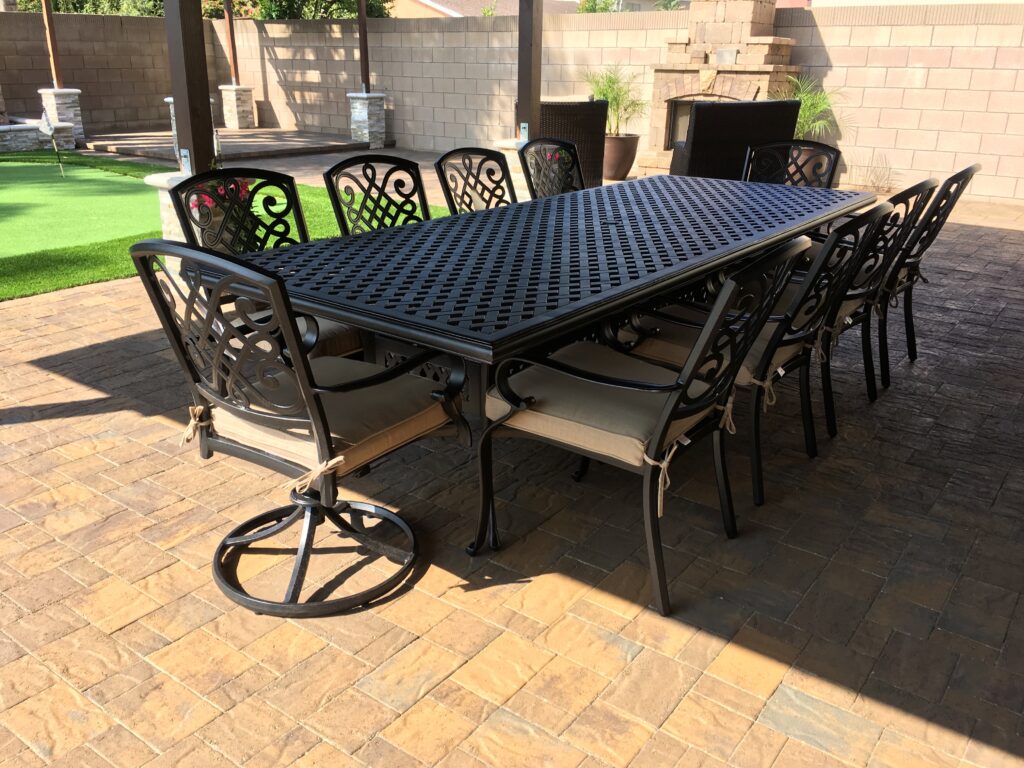 cast aluminum dining table