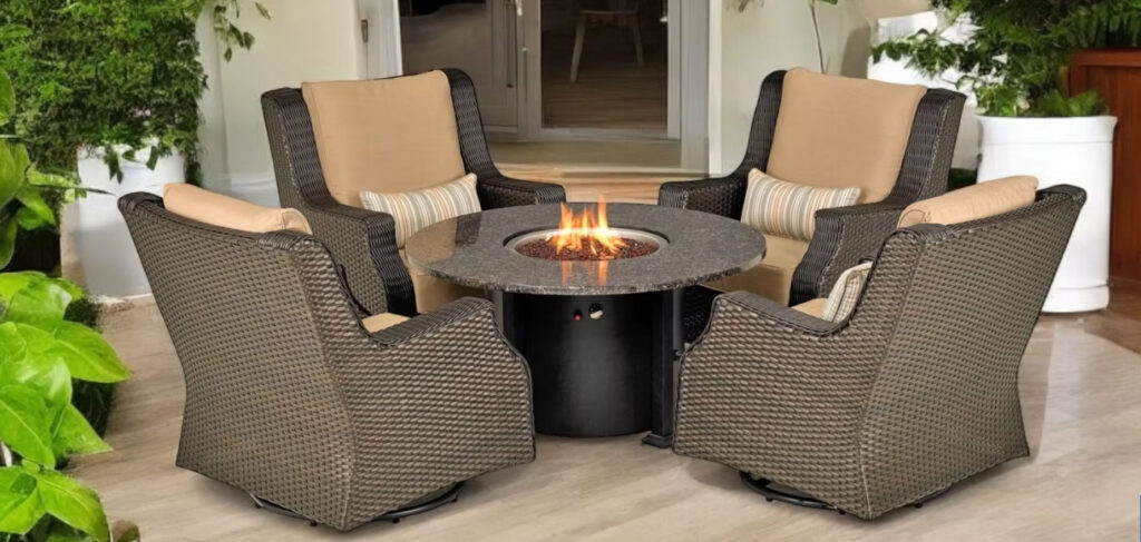 wicker fire chat set-Rome