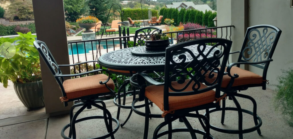 Bridgetown cast aluminum bar height dining table