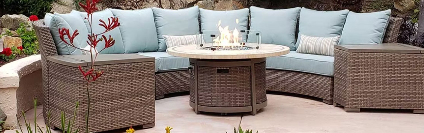 all weather wicker-circular patio set